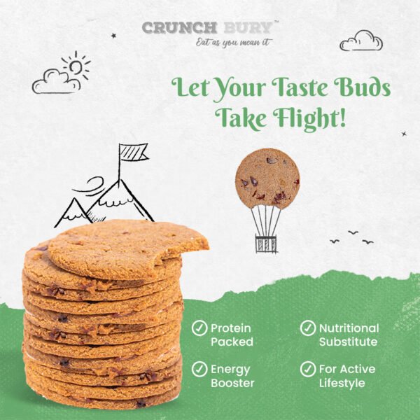 Crispy Crunchies - Chickpea & Cranberry Cookies | High protein and nutritious